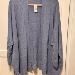 LOFT Open-Front Light Blue Women's Cardigan Sweater XL